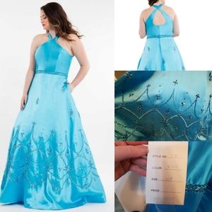 Rachel Allan ocean blue gown size 18W